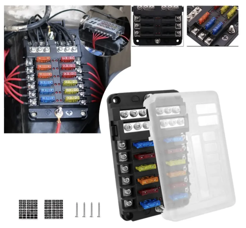 Caixa Porta Fusível 12 Vias Led Universal Para Motorhome / Barcos