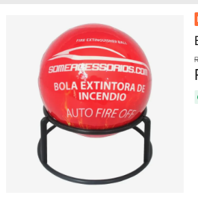 Bola Extintora Automática Fireball 1,3 kg com suporte